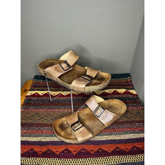 Haflinger Andrea Brown leather sandals slides Women’s Size 10￼ - Picture 1 of 6